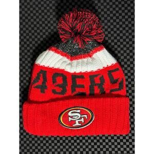 New NFL New Era San Francisco 49ers Knit Beanie with Pom, One Size Fits Most